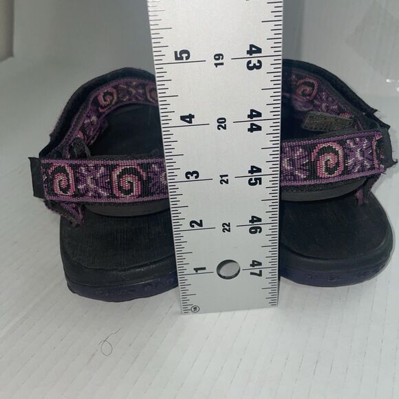 Teva Sandals Womens Size 6  Black Purple Strappy Walking Hook Loop Hiking Casual - Picture 11 of 15
